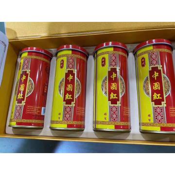 中国红礼品罐装一盒4罐,一罐50支245,香烟批发,进口香烟,免税香烟